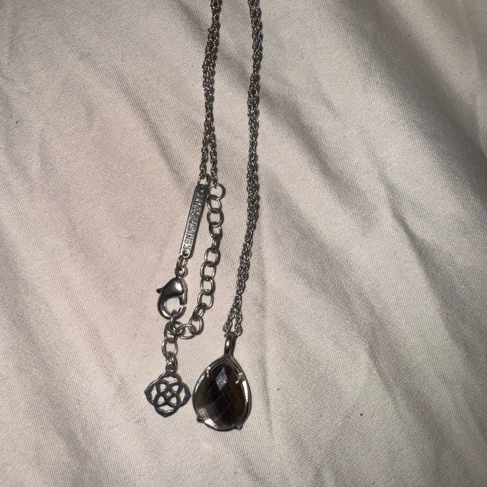 Kendra Scott Silver Teardrop Necklace